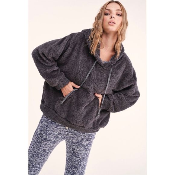 🆕Charcoal Sherpa super soft hoodie pullover - Picture 5 of 7